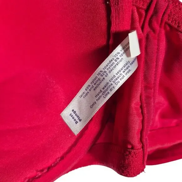 Cacique Red Floral Boost Plunge Womens Bra size 44C - Picture 4 of 7